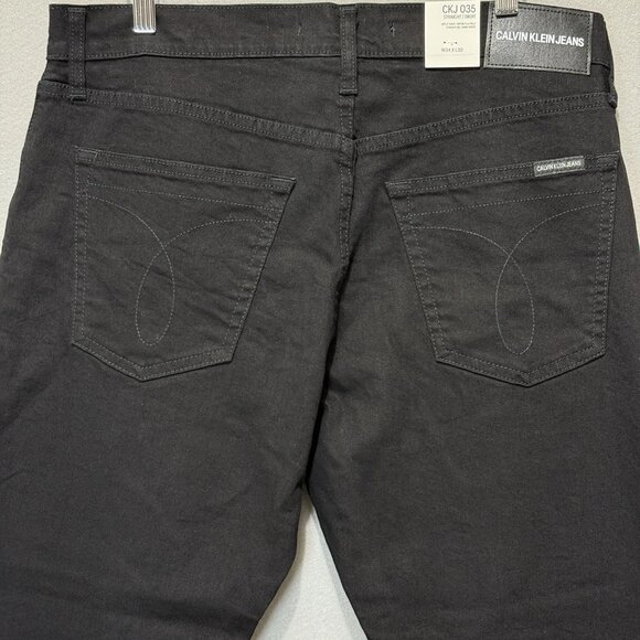 NEW Calvin Klein Jeans Men's 34x30 Straight Fit Blk Denim NWT Stretch Streetwear - Picture 8 of 10